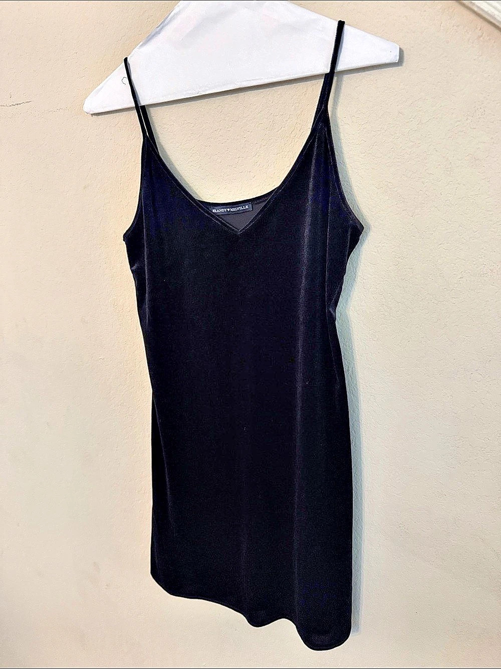Brandy Melville Black velvet slip dress
